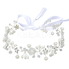 Polyester with Plastic Pearl and Acrylic Flower Hairband for Bride Wedding Bridal Veil Hair Accessories Hair Vine OHAR-WH20010-04S-1
