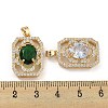 Brass Micro Pave Clear Cubic Zirconia Pendants KK-P263-25KCG-3