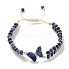 Natural Sodalite Braided Round Bead Bracelets BJEW-K251-06M-2