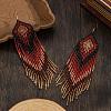 Bohemian Handmade Glass Seed Beads Dangle Earrings EM1640-3
