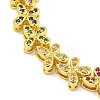 Rack Plating Brass Pave Cubic Zirconia Butterfly Link Bracelets for Women BJEW-B110-05G-01-2