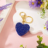 Handmade Polymer Clay Rhinestone Heart Keychains KEYC-TAC00068-02-4