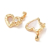 Brass Micro Pave Clear Cubic Zirconia Charms KK-B102-30G-2
