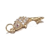 Brass Micro Clear Cubic Zirconia Pendants ZIRC-F120-044G-3