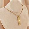 304 Stainless Steel Clear Cubic Zirconia Rectangle Constellation Pendant Necklaces for Women Men NJEW-S435-01G-D-2