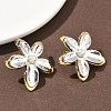 Two Tone 304 Stainless Steel Acrylic Imitation Pearl Stud Earrings EJEW-B156-16GP-2