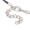 Glass Seed Beads & Glass Pearl Round Beaded Bear Pendant Waxed Cotton Cord Necklaces for Women Men NJEW-MZ00126-01-5