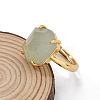 Hexagon Natural Green Aventurine Finger Rings RJEW-B113-02G-07-5