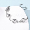 304 Stainless Steel Spiral Shell Shape Link Bracelets for Women BJEW-L706-04P-3