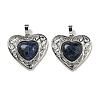 Natural Sodalite Peach Love Heart Pendants G-G158-01P-1
