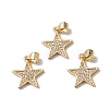 Rack Plating Brass Micro Pave Clear Cubic Zirconia Charms KK-H434-37G-3