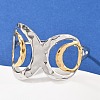 304 Stainless Steel Cuff Bangles for Women BJEW-G757-06GP-3