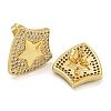 Rack Plating Brass Micro Pave Clear Cubic Zirconia Stud Earrings EJEW-I313-18B-G-2