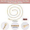4Pcs 304 Stainless Steel Rope Chain Necklaces NJEW-BBC0001-36B-2
