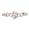 Brass Micro Pave Cubic Zirconia Fold Over Clasps KK-K389-009P-1