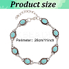 2Pcs Acrylic Imitation Turquoise Oval Link Chain Anklet AJEW-AN0001-04-2