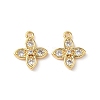 Brass Micro Pave Clear Cubic Zirconia Charms X-KK-D504-12G-1