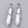Natural Howlite Big Pointed Pendants G-F696-B14-2
