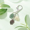 Tropical Leaf Baking Paint Alloy Pendant Keychains KEYC-JKC01270-01-1