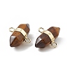 Natural  Mixed Gemstone Double Terminal Pointed Connector Charms G-P491-11G-6