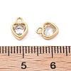 Brass Micro Pave Clear Cubic Zirconia Charms KK-G516-26G-3