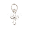 925 Sterling Silver Hollow Cross Charms STER-A048-15S-1