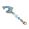 Ocean Theme Alloy Charm & Glass Beads Pendant Decorations HJEW-JM03158-08-4