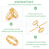 Unicraftale 12Pcs Crystal Rhinestone Grooved Finger Ring RJEW-UN0002-46G-5