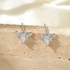 Brass Micro Pave Clear Cubic Zirconia Stud Earrings EJEW-R016-26P-11-1