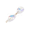 3Pcs Glass with 304 Stainless Steel Pendants PALLOY-JF04729-5
