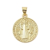 Flat Round Real 18K Gold Plated Rack Plating Brass Pendants KK-Z074-19G-04-1