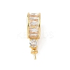 Brass Pave Cubic Zirconia Hoop Earring Findings KK-D369-02G-1
