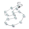 304 Stainless Steel Cat Eye Round Beads Handmade Chain Necklaces for Women NJEW-C073-01P-05-4