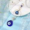 Handmade Lampwork Teardrop with Evil Eye Pendants Pendant Decorations HJEW-JM02315-2