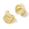 Brass Micro Pave Clear Cubic Zirconia Cuff Earrings EJEW-I305-07G-2