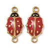 304 Stainless Steel Enamel Ladybug Connector Charms STAS-U056-01G-01-1