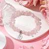 Natural Rose Quartz Chip Beaded Stretch Bracelets BJEW-JB11133-05-2