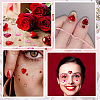 16Pcs 16 Styles Face Heart Acrylic Rhinestone Stickers AJEW-SP0001-94-4