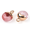 Watermelon Stone Glass Flat Round/Donut Charms X-G-I347-05-3