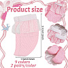 18 Pairs 9 Colors Cloth Doll Lace Short Socks AJEW-GO0001-92-2