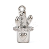 Brass Micro Pave Clear Cubic Zirconia Pendants KK-G545-17P-1