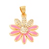 Real 18K Gold Plated Brass Micro Pave Cubic Zirconia Pendants ZIRC-L100-087G-04-2