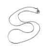Non-Tarnish 304 Stainless Steel Flat Snake Chain Necklaces for Women NJEW-D058-03P-1