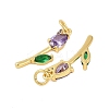 Rack Plating Brass Micro Pave Cubic Zirconia Pendants KK-R166-09G-01-2