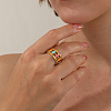 Sweet Hollow Irregular 201 Stainless Steel Enamel Cuff Ring DG2321-3