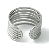 Non-Tarnish 304 Stainless Steel Open Cuff Ring RJEW-L110-041P-3