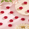 20Pcs Opaque Resin Rose Pendants FIND-LP0002-28-3
