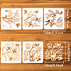 5Pcs 5 Styles Branch Theme PET Hollow Out Drawing Painting Stencils DIY-WH0394-0149-2