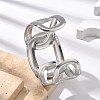304 Stainless Steel Cuff Bangles for Women BJEW-B108-09P-3