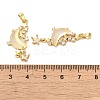 Rack Plating Brass Pave Clear Cubic Zirconia Pendants RESI-G086-05G-04-3